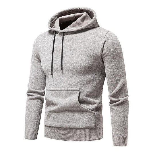 Pull à capuche décontracté basique en chenille pour homme