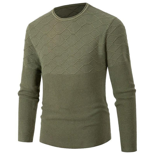 Chandail pull décontracté uni à col rond pour homme