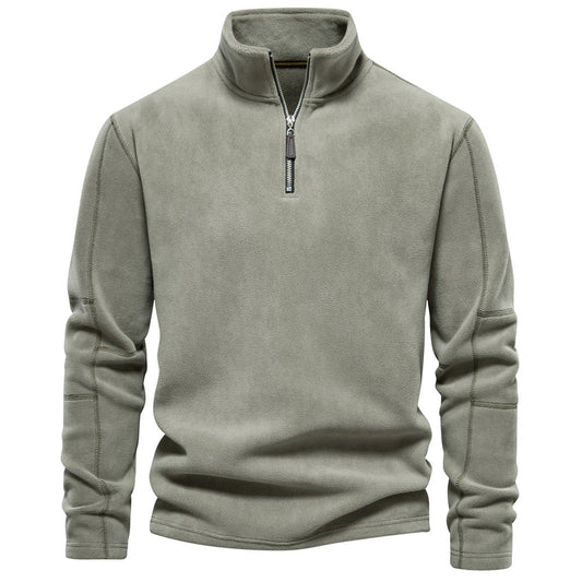 Chandail en molleton Sherpa à col semi-montant pour homme