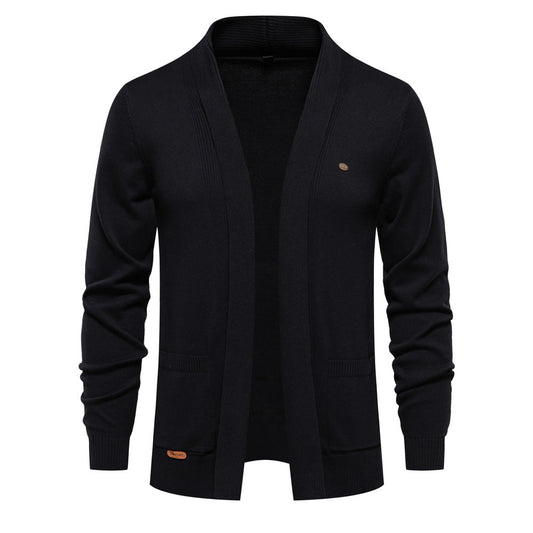 Cardigan Homme Décontracté Col V Ouvert Style Vintage