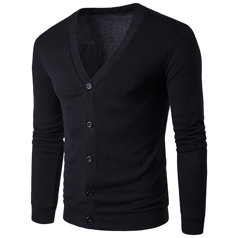 Cardigan en maille col V uni pour homme