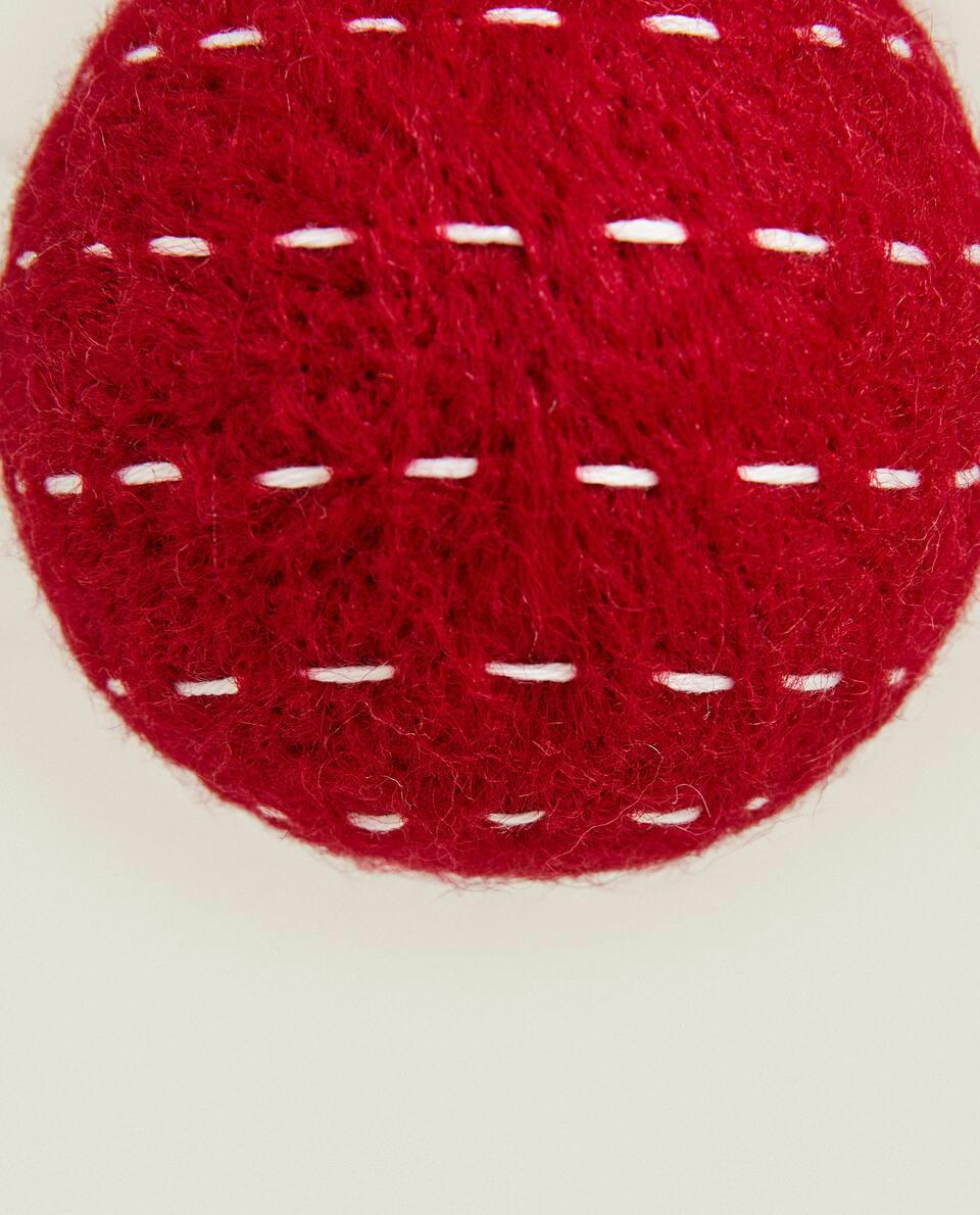 PACK OF FELT CHRISTMAS BAUBLE DECORATIONS (PACK OF 3)