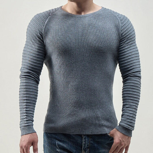 Pull décontracté pour homme à col rond et manches raglan