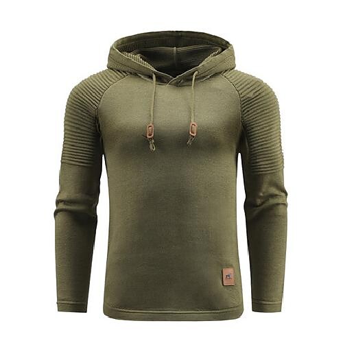 Pull Homme Couleur Unie Sweat à Capuche Basique Style Vintage Extérieur Quotidien