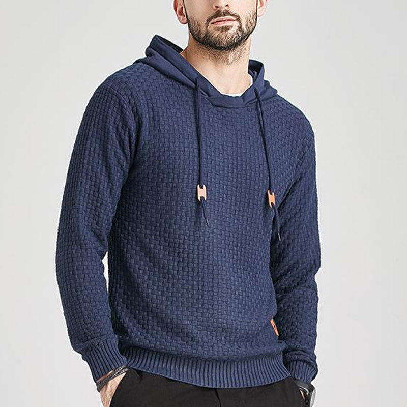 Herren-Pullover Jacquard-Karo-Muster Kapuzenpullover Basic Vintage-Stil