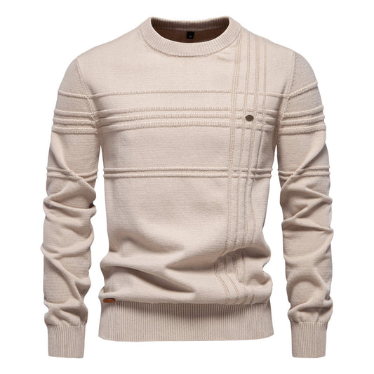 Pull ras du cou rayé pour homme