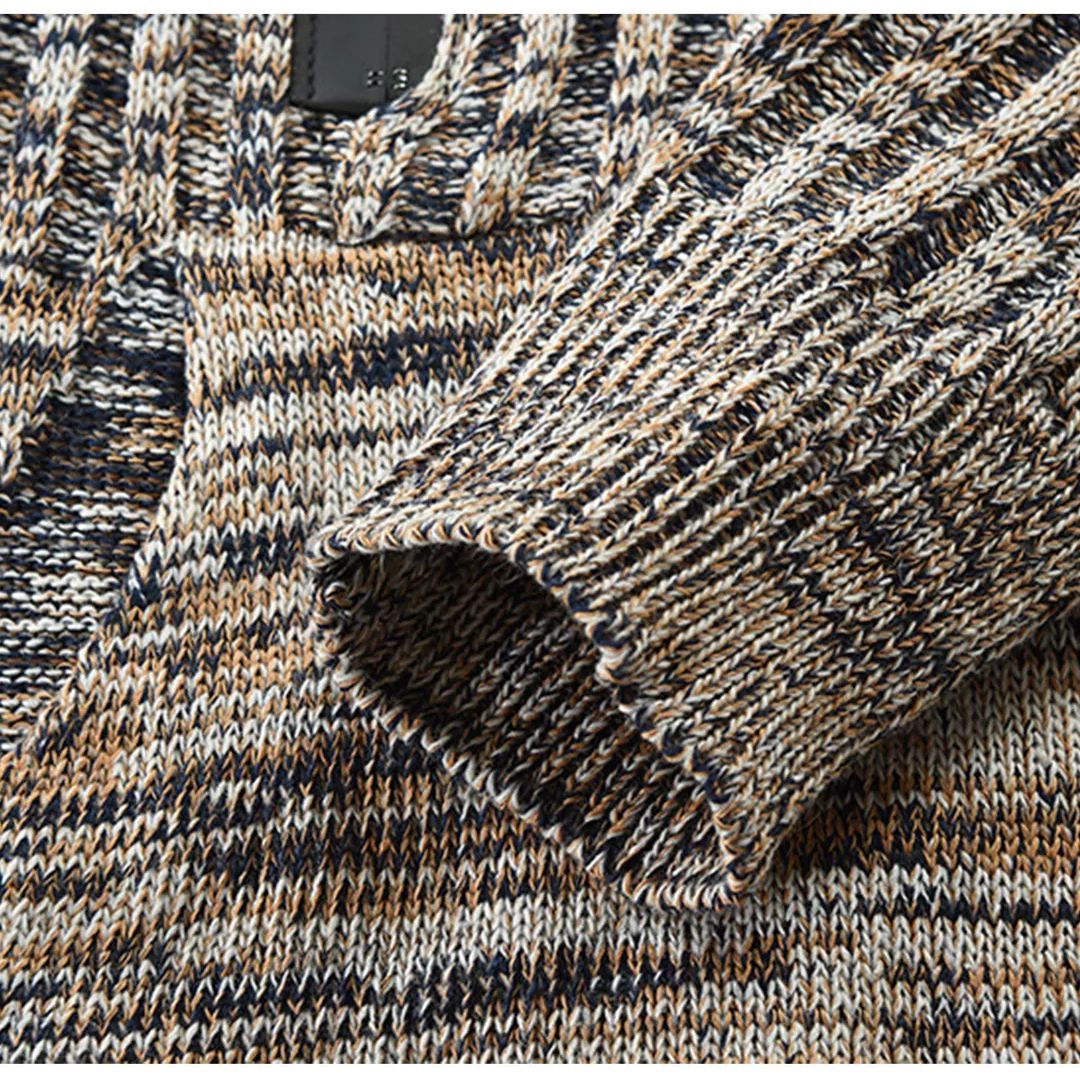 Chandail chiné demi-zip avec poche kangourou pour homme