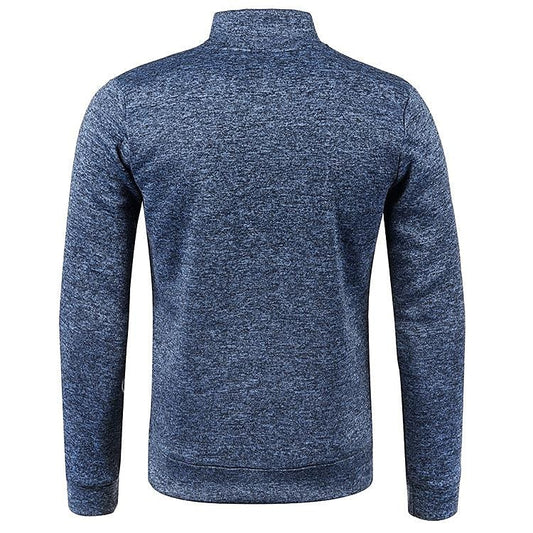 Cardigan col montant pour homme, pull en polaire fine à manches longues