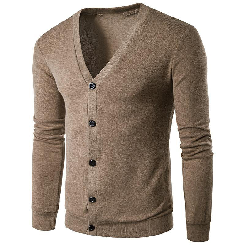 Cardigan en maille col V uni pour homme