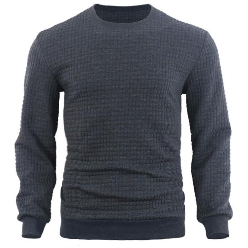 Sweat-shirt pull à petits carreaux jacquard pour homme