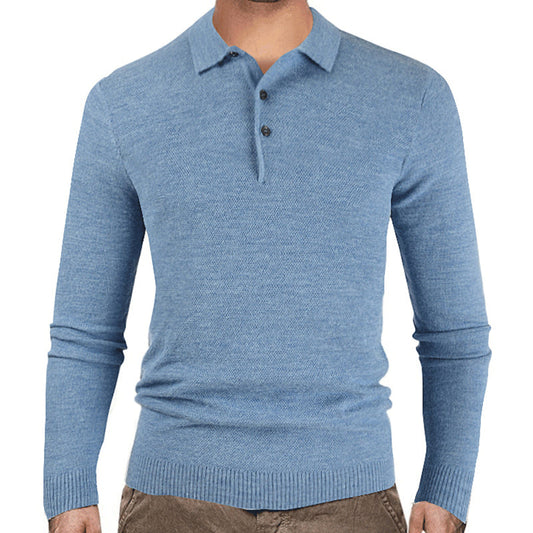 Pull homme en tricot uni à col revers